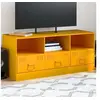 Image de Meuble TV jaune moutarde 99x39x44 cm acier 841736