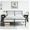 Image de Tables de chevet 2 pcs noir 34,5x39x62 cm acier, armoire, meubles de chambre à coucher, support de téléphone, armoire 841764