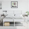 Image de Tables de chevet 2 pcs blanc 34,5x39x62 cm acier, armoire, meubles de chambre à coucher, support de téléphone, 841774