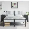 Image de Tables de chevet 2 pcs noir 34,5x39x62 cm acier, armoire, meubles de chambre à coucher, support de téléphone, armoire 841776