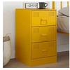 Image de Table de chevet jaune moutarde 34,5x39x62 cm acier