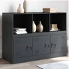 Image de Buffet anthracite 99x39x73 cm acier, armoire, placard, buffet haut, armoire latérale, armoire de rangement, 841789