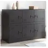 Image de Buffet noir 99x39x73 cm acier, armoire, placard, buffet haut, armoire latérale, armoire de rangement, organisateur de 841793