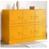 Image de Buffet jaune moutarde 99x39x73 cm acier, armoire, placard, buffet haut, armoire latérale, armoire de rangement, 841796