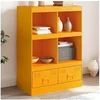 Image de Buffet jaune moutarde 67x39x95 cm acier, armoire, armoire de rangement, buffet haut, armoire latérale, armoire haute, 841802