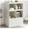 Image de Buffet haut blanc 67x39x95 cm acier, armoire, armoire de rangement, buffet haut, armoire latérale, armoire haute, 841804