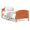 Image de Cadre de Lit avec Tête de Lit, Lit Simple avec Sommier à Lattes, Lit Adulte, Meuble de Chambre, Moderne, Cire Marron 842573