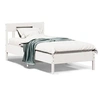 Image de Cadre de Lit avec Tête de Lit, Lit Simple avec Sommier à Lattes, Lit Adulte, Meuble de Chambre, Moderne, Blanc 842679