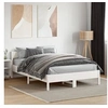 Image de Cadre de Lit avec Tête de Lit, Lit Double avec Sommier à Lattes, Lit Adulte, Meuble de Chambre, Moderne, Blanc 842771