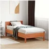 Image de Cadre de Lit avec Tête de Lit, Lit Simple avec Sommier à Lattes, Lit Adulte, Meuble de Chambre, Moderne, Cire Marron 842781