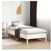 Image de Cadre de Lit avec Tête de Lit, Lit Simple avec Sommier à Lattes, Lit Adulte, Meuble de Chambre, Moderne, Blanc 842783