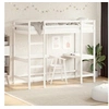 Image de Hoogslaper met bureau massief grenenhout wit 90x200 cm842851