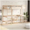 Image de Lit superposé sans matelas 90x190 cm bois massif de pin