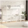 Image de Lit superposé sans matelas blanc 90x190 cm bois de pin massif