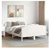 Image de Cadre de Lit avec Tête de Lit, Lit Double avec Sommier à Lattes, Lit Adulte, Meuble de Chambre à Coucher, Blanc 3216186