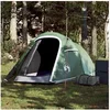 Image de Tente de camping tunnel 2 personnes vert imperméable