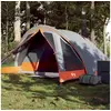 Image de Tente de camping de cabine 4 personnes gris orange imperméable