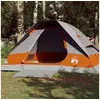 Image de Tente de camping à dôme 4 personnes gris et orange imperméable