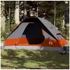 Image de Tente familiale à dôme 6 personnes gris et orange imperméable