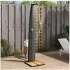 Image de Douche d extérieur noir 55x60x224 cm résine tressée bois acacia