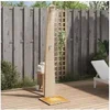 Image de Douche d extérieur beige 55x60x224cm résine tressée bois acacia
