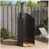 Image de Douche d extérieur noir 100x100x241,5 cm poly rotin bois acacia