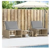 Image de Lot de 2 Chaises longues modulaires avec Table, Bain de Soleil, Transat de Terrasse, Siège de Jardin Patio Extérieur, 368425