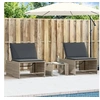 Image de Lot de 2 Chaises longues modulaires avec Table, Bain de Soleil, Transat de Terrasse, Siège de Jardin Patio Extérieur, 368427