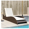 Image de Chaise Longue avec Coussins, Lit de Repos avec Dossier Réglable, Bain de Soleil, Meuble de Jardin Extérieur, Moderne, 368279