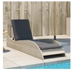Image de Chaise Longue avec Coussins, Lit de Repos avec Dossier Réglable, Bain de Soleil, Meuble de Jardin Extérieur, Moderne, 368283