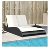 Image de Chaise Longue avec Coussins, Lit de Repos avec Dossier Réglable, Bain de Soleil, Meuble de Jardin Extérieur, Moderne, 368287