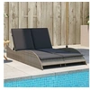Image de Chaise Longue avec Coussins, Lit de Repos avec Dossier Réglable, Bain de Soleil, Meuble de Jardin Extérieur, Moderne, 368289