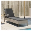 Image de Chaise longue et coussin gris clair 63x200x81 cm résine tressée, lit de bronzage, chaise longue inclinable, lit de 368304