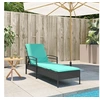 Image de Transat avec coussin Noir 63x200x81 cm en rattan