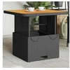 Image de Table de Jardin, Table Basse, Table à Manger, Meuble de Terrasse Cour Balcon Patio Extérieur, Noir Résine Tressée et 368269