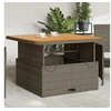 Image de Table de jardin gris 110x110x71 cm Résine tressée bois d acacia