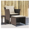 Image de Chaise de jardin avec tabouret marron résine tressée, siège de jardin, siège d'extérieur, chaise d'extérieur, chaise 368617