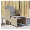 Image de Chaise de jardin avec tabouret beige résine tressée, siège de jardin, siège d'extérieur, chaise d'extérieur, chaise 368619