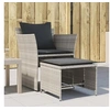 Image de Chaise de jardin avec tabouret gris clair résine tressée, siège de jardin, siège d'extérieur, chaise d'extérieur, 368621