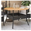 Image de Table de jardin et dessus en bois d'acacia noir résine tressée, table d'extérieur, table à manger de jardin, meuble 368625