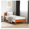 Image de Cadre de Lit, Lit Simple avec Sommier à Lattes, Lit Adulte, Meuble de Chambre à Coucher, Moderne, Cire Marron 90x200 844756