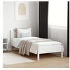 Image de Cadre de Lit, Lit Simple avec Sommier à Lattes, Lit Adulte, Meuble de Chambre à Coucher, Moderne, Blanc 75x190 cm 844758