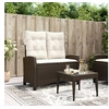 Image de Banc inclinable - - Marron - Résine tressée - Coussins amovibles - 2 personnes