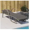 Image de Chaise longue avec coussin gris 60x199x42 cm résine tressée, lit de bronzage, chaise longue inclinable, lit de jour 368259