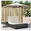 Image de Chaise longue double avec coussins noir résine tressée, transat, lit de jour d'extérieur, lit de jour de jardin, lit 368090