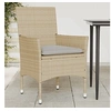 Image de Lot de 2 Chaises de Jardin avec Coussins, Sièges avec Accoudoirs, Fauteuils avec Dossier, Meubles de Terrasse, 368112
