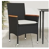 Image de Lot de 2 Chaises de Jardin avec Coussins, Sièges avec Accoudoirs, Fauteuils avec Dossier, Meubles de Terrasse, 368119
