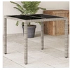 Image de Table de Jardin avec Dessus en Verre, Table à Manger, Table de Repas, Meuble de Patio Terrasse Extérieur, Gris Clair 368122