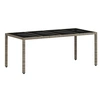 Image de Table de jardin dessus en verre gris clair résine tressée