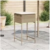 Image de Tabourets de bar jardin avec coussins lot de 2 beige poly rotin